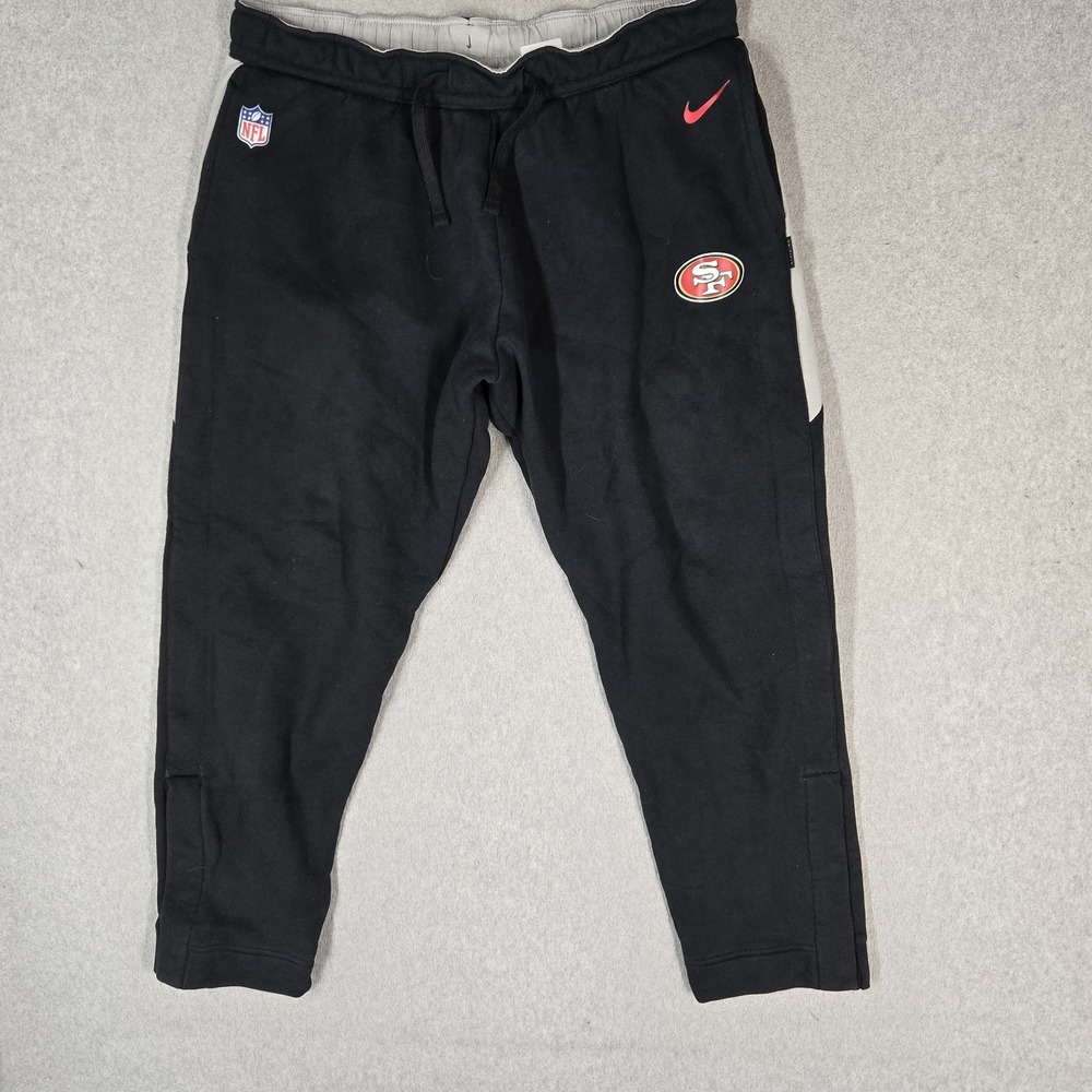San Francisco 49ers Men Pants 2XL Black Nike Sweatpants Team Logo Swoosh 27"
